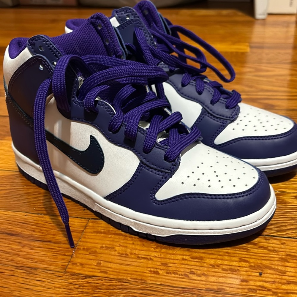 Nike high dunks purple size 5Y